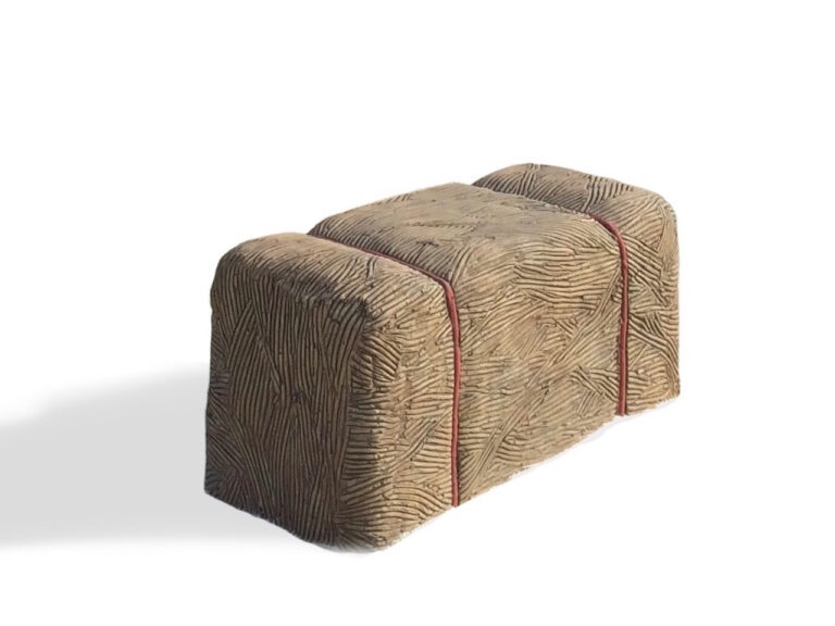 Hay bale bench